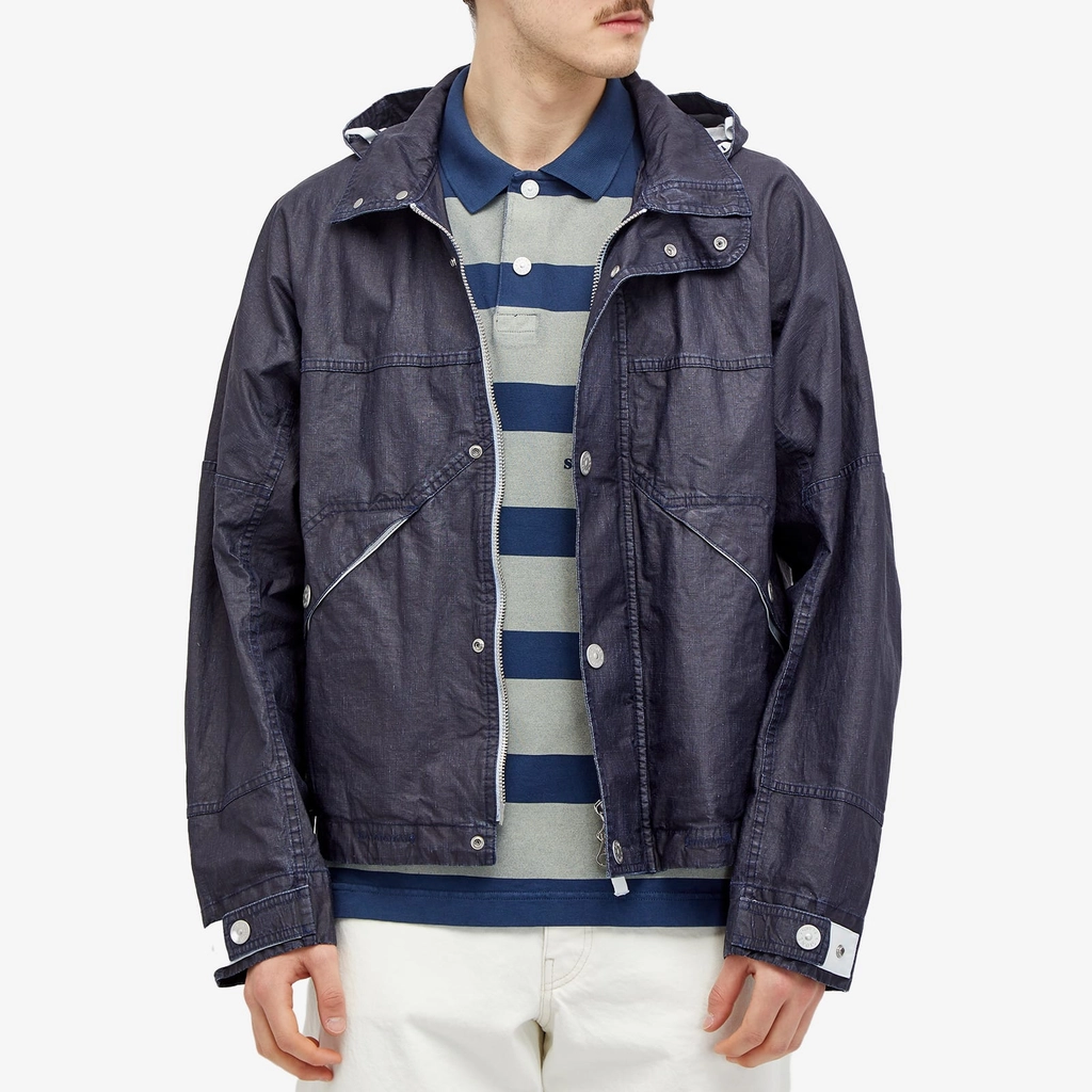 Stone Island Men's Marina Raw Linen Jacket Royal Blue